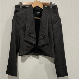 Bebe Charcoal Pinstripe Women's Two Piece Skirt Suit